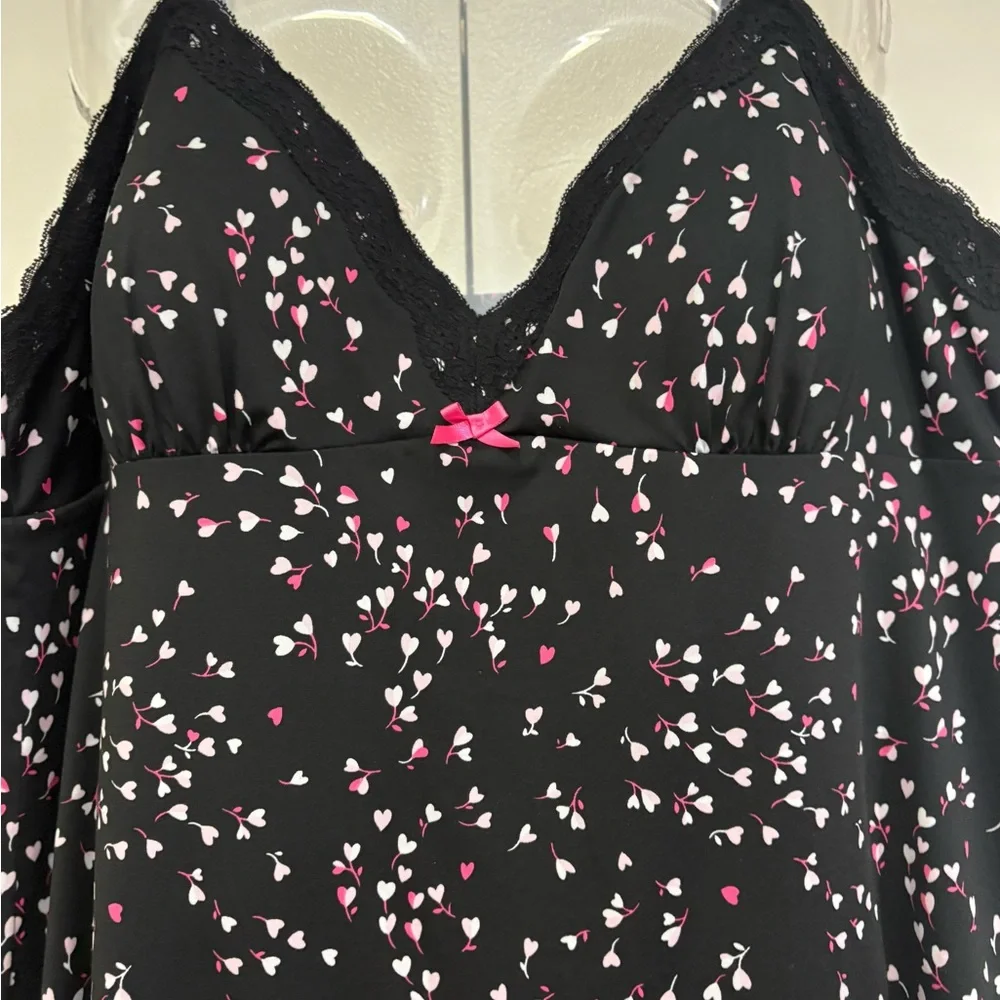 Jenni Black Nightgown with Heart Accents
